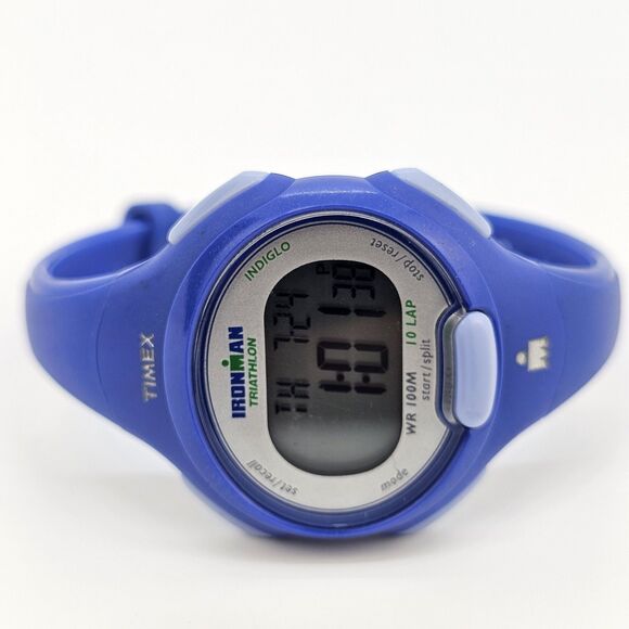Timex Women's Ironman Watch 34MM Blue Case Blue Plastic Bands New Battery - Picture 5 of 14